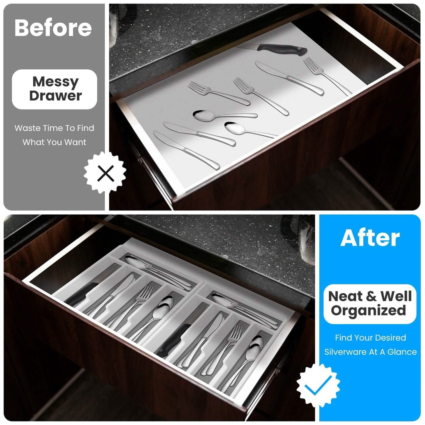 2-teilig: Besteck-Organizer