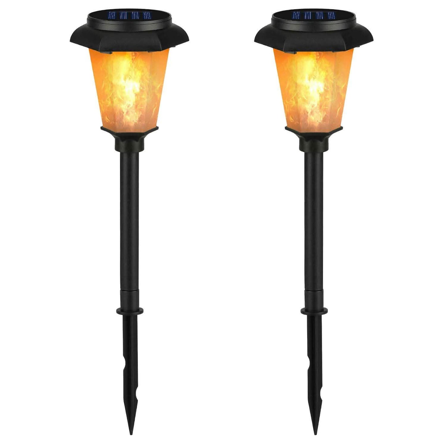 2er-Pack: Solar-Fackelleuchte mit Flammeneffekt
