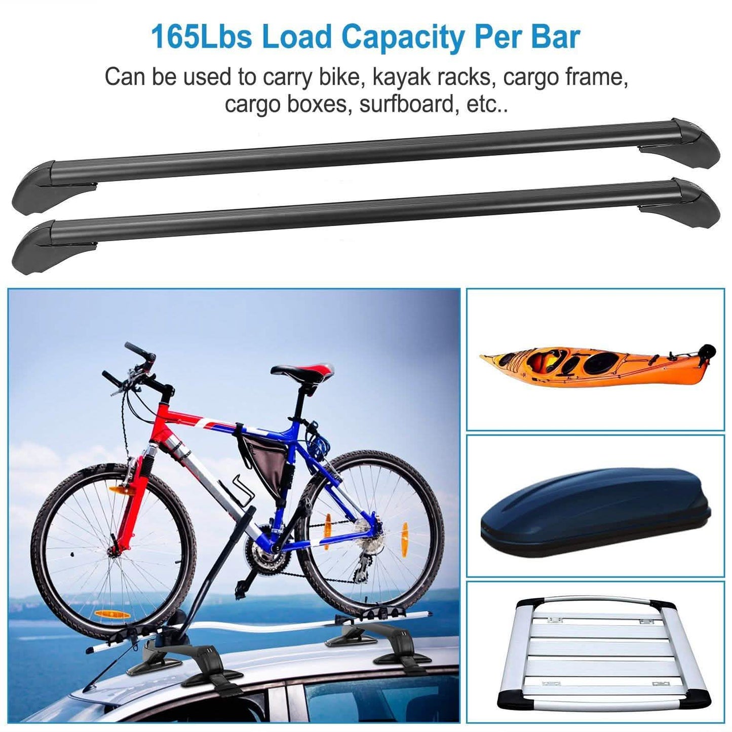 2-teilig: Universal 110CM/43-Zoll Auto Dachträger Querstrebe