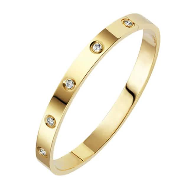 2-teilig: Damen-Armband aus Edelstahl mit Zirkonia-Einlage