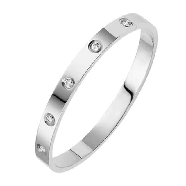 2-teilig: Damen-Armband aus Edelstahl mit Zirkonia-Einlage