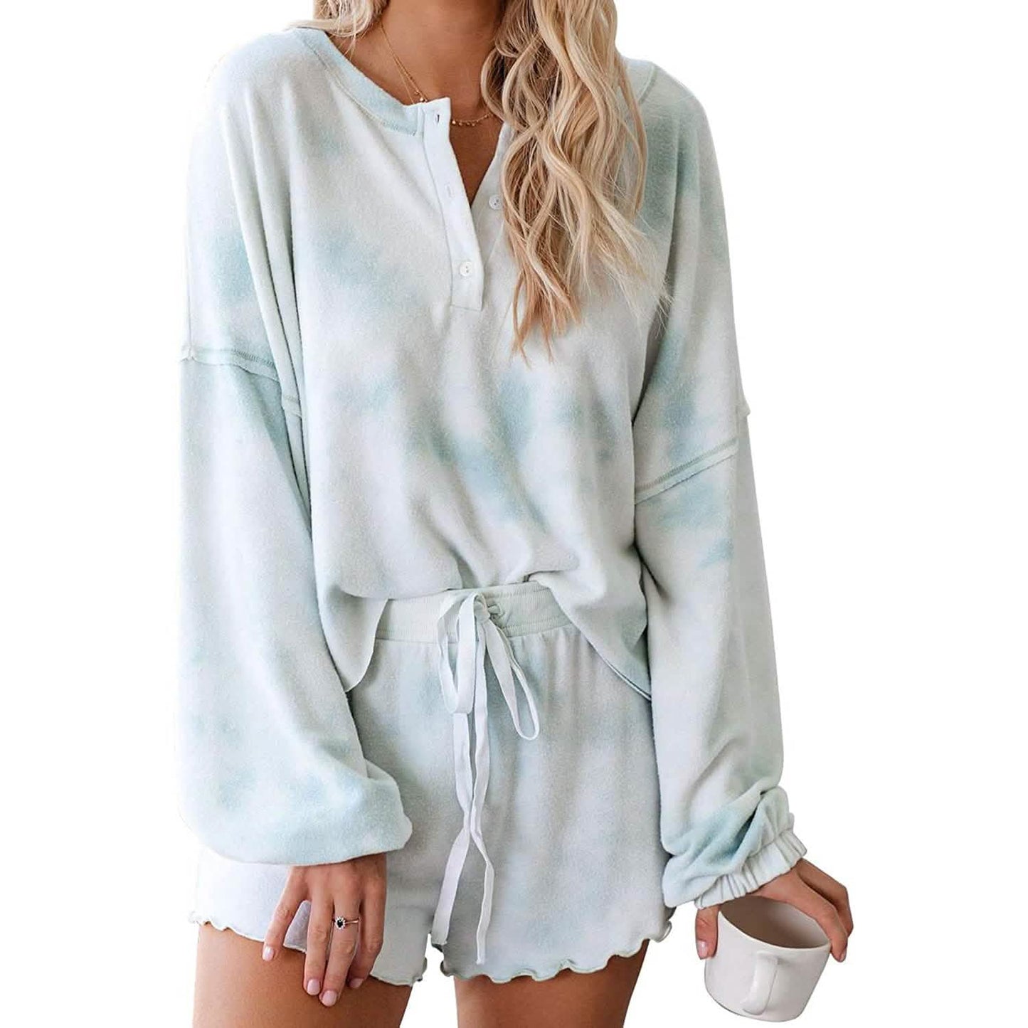 2-teilig: Damen Batik-Print Anzug
