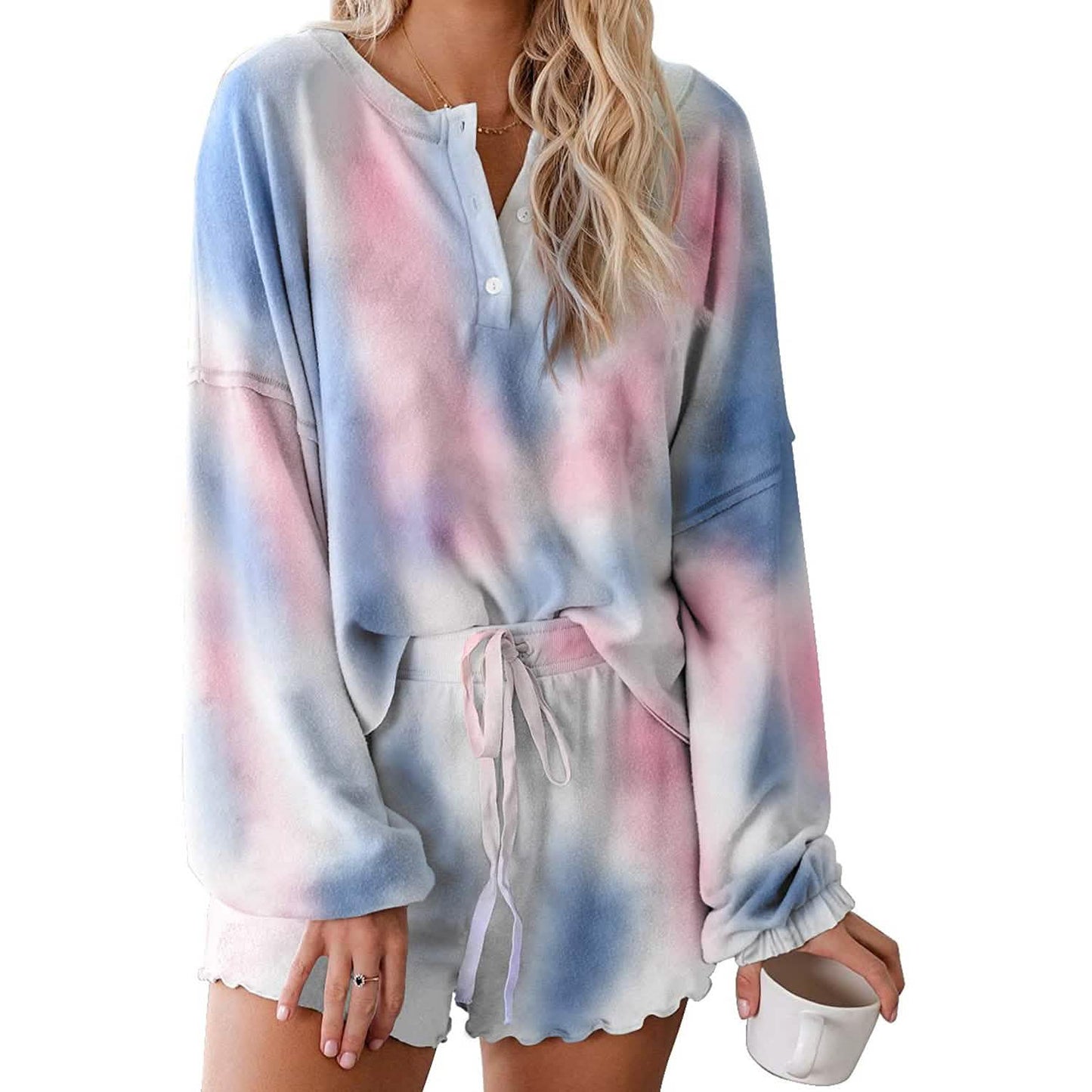 2-teilig: Damen Batik-Print Anzug