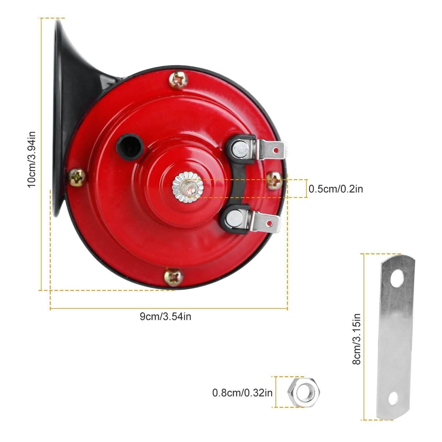 2 Stück: 115DB Auto Schneckenhörner 12V