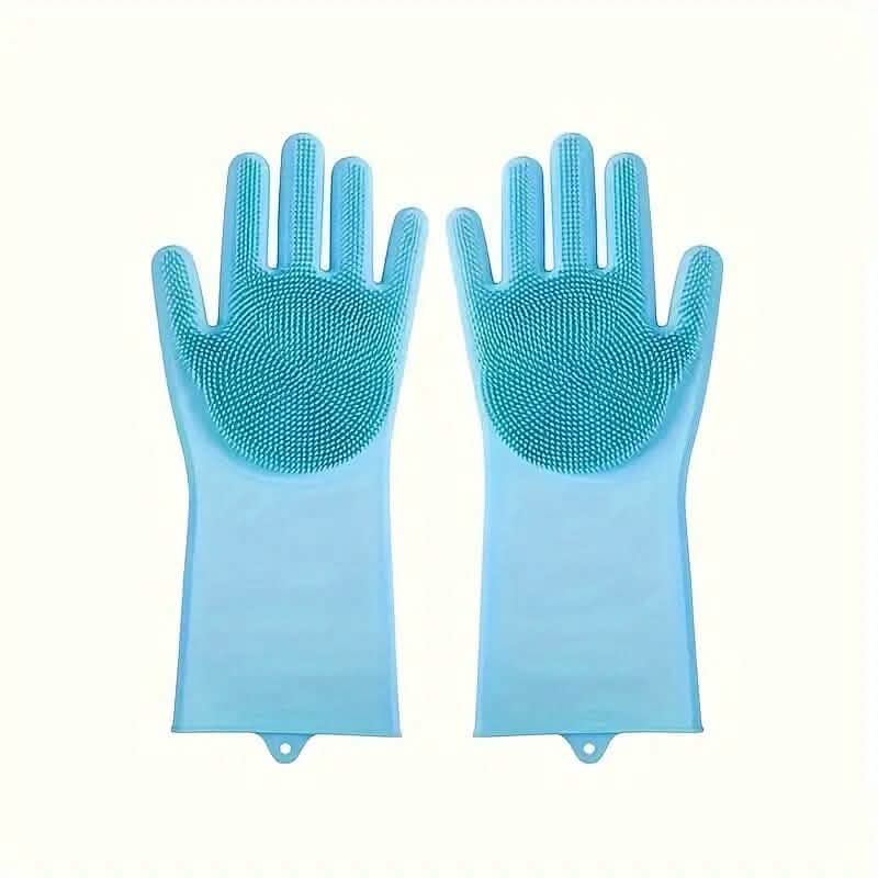 2-teilig: 2-in-1-Haustier-Hundebadhandschuhe mit Silikonbürste