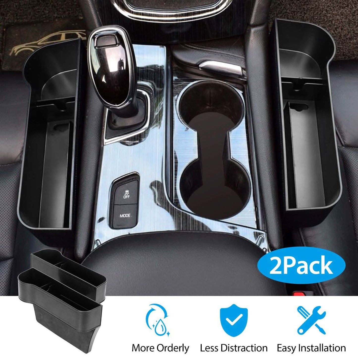 2-teilig: Auto-Mittelkonsolen-Seitenorganizer