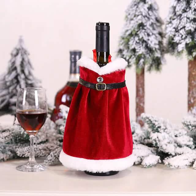 2-teilig: Weihnachtsweinflaschenhülle Frohe Weihnachten Deko