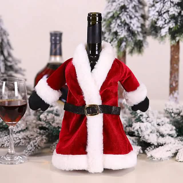 2-teilig: Weihnachtsweinflaschenhülle Frohe Weihnachten Deko