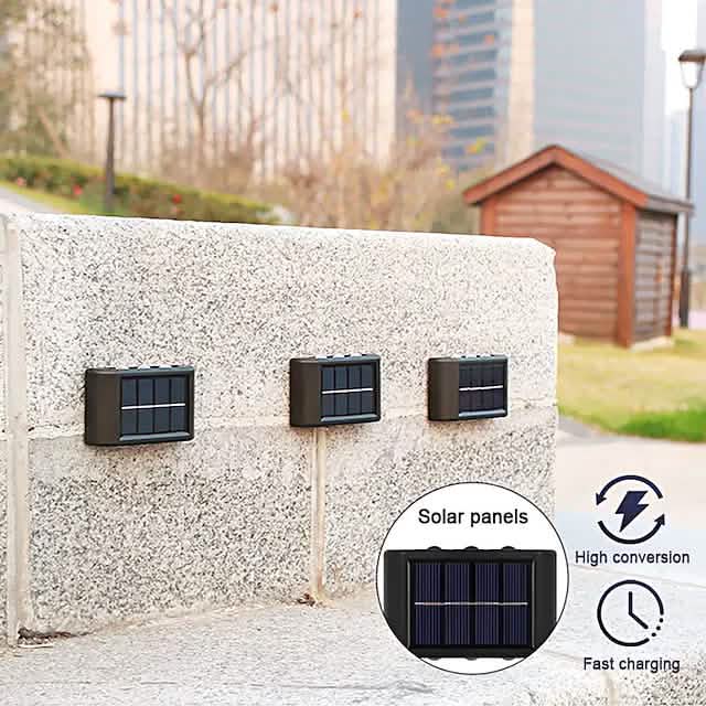 2 Stück: Außenwandleuchte Solar Wasserdichte LED-Leuchte