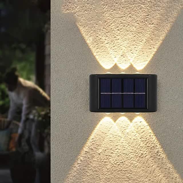 2 Stück: Außenwandleuchte Solar Wasserdichte LED-Leuchte