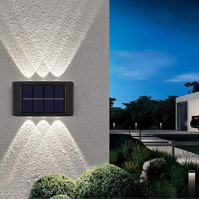 2 Stück: Außenwandleuchte Solar Wasserdichte LED-Leuchte