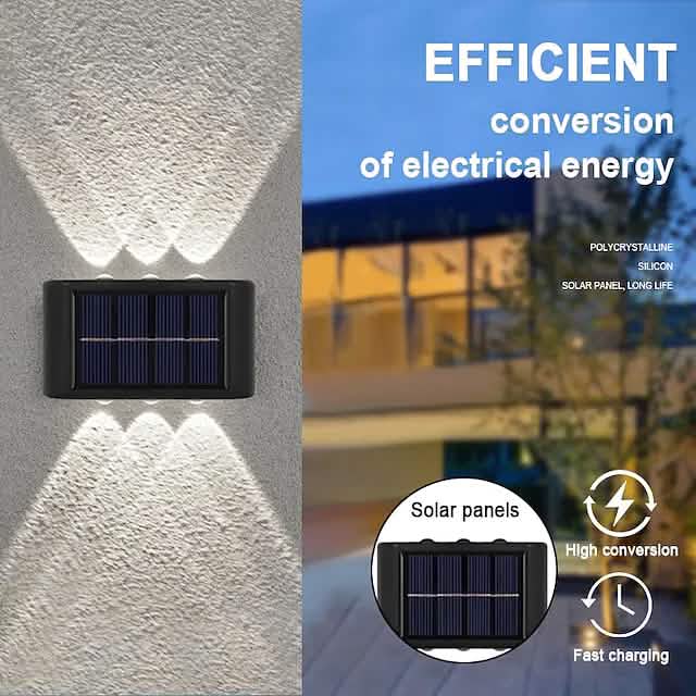 2 Stück: Außenwandleuchte Solar Wasserdichte LED-Leuchte