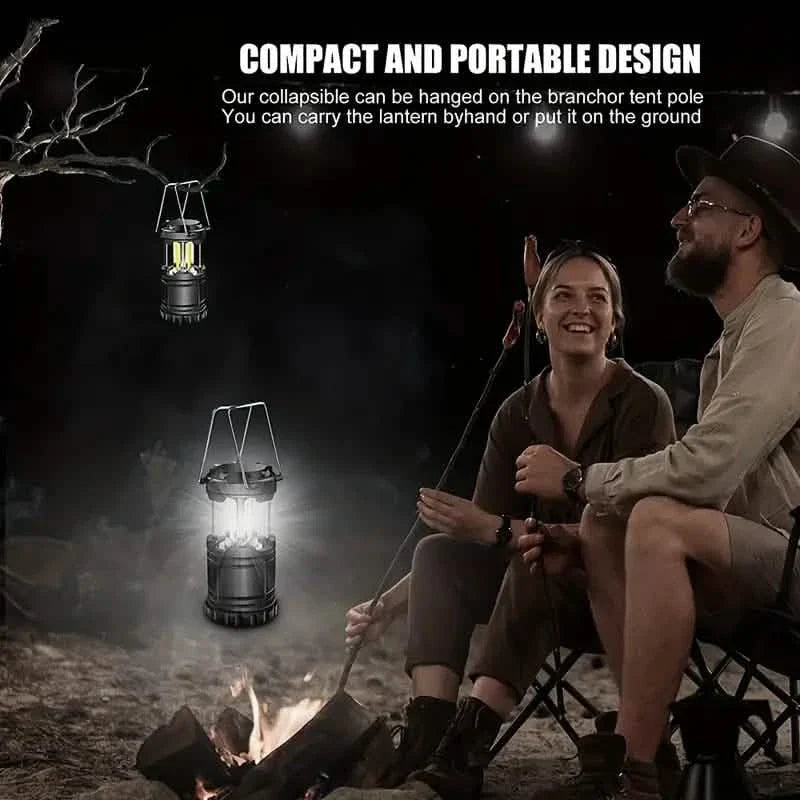 2er-Pack: Superhelle LED-Campinglaterne – tragbare und faltbare Notfall-Taschenlampe mit Batteriebetrieb