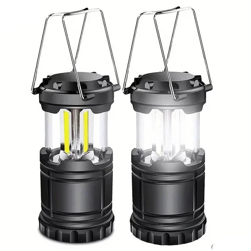 2er-Pack: Superhelle LED-Campinglaterne – tragbare und faltbare Notfall-Taschenlampe mit Batteriebetrieb