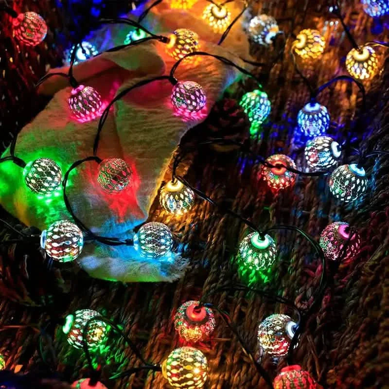 20 LED Marokkanische Kugel Solar Lichterkette
