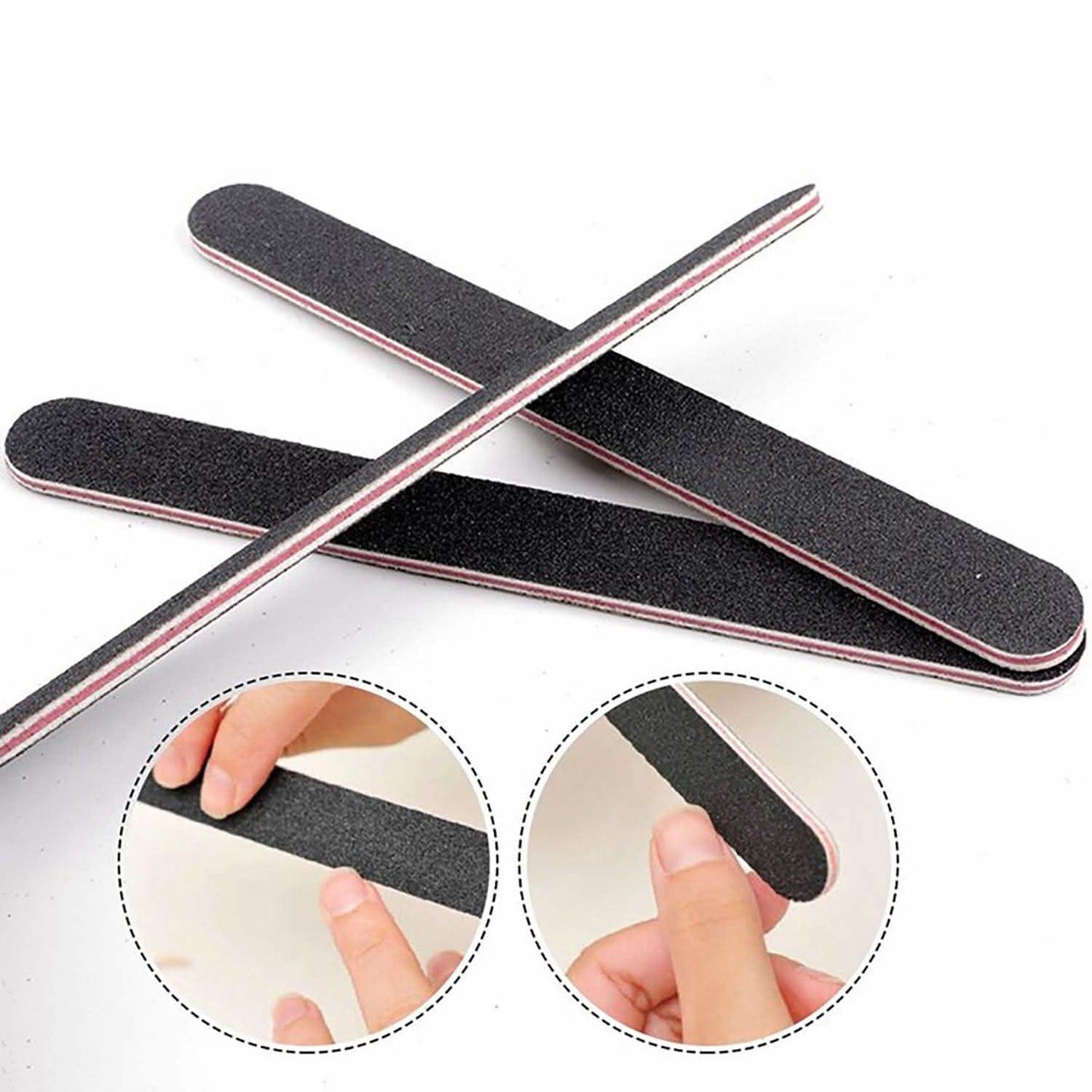 20er-Pack: Professionelle doppelseitige Nagelfeilen, Körnung 100/180