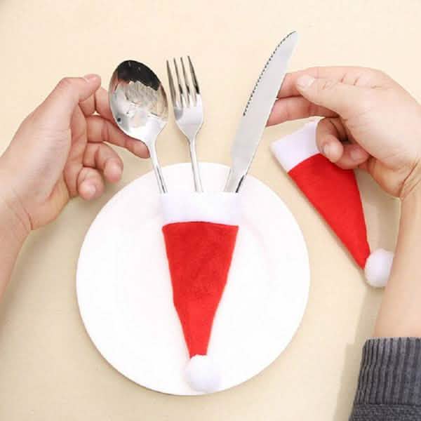 20-teilig: Weihnachtsmann-Mützen-Bestecktasche
