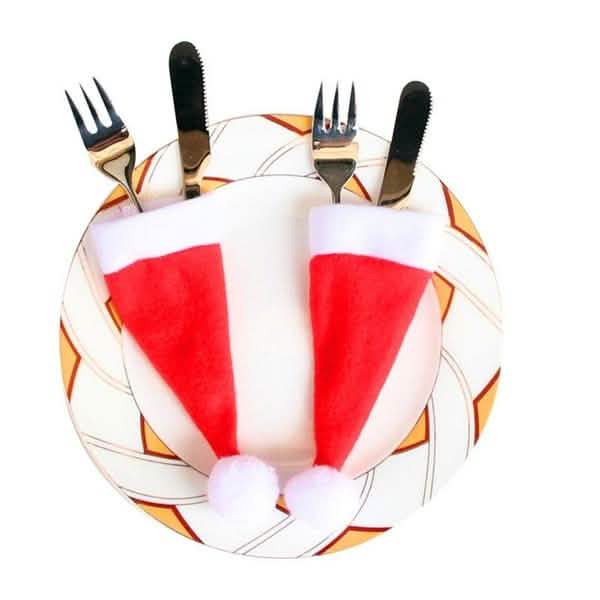 20-teilig: Weihnachtsmann-Mützen-Bestecktasche