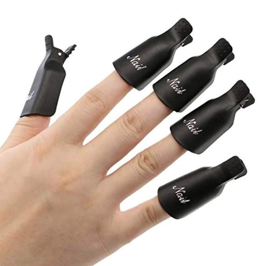 20-teiliges Set: Kunststoff-Acryl-Nagelkunst-Soak-Off-Kappen-Clip UV-Gel-Nagellackentferner-Wickelwerkzeug