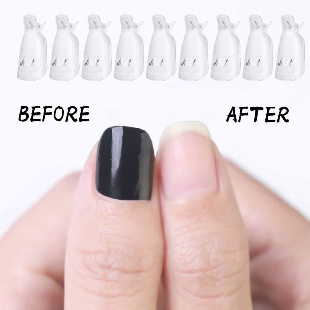 20-teiliges Set: Kunststoff-Acryl-Nagelkunst-Soak-Off-Kappen-Clip UV-Gel-Nagellackentferner-Wickelwerkzeug