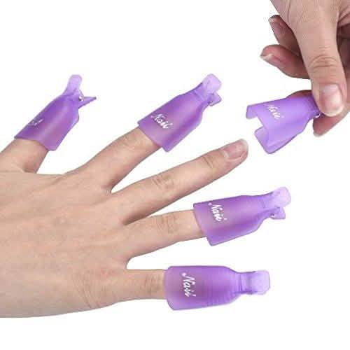 20-teiliges Set: Kunststoff-Acryl-Nagelkunst-Soak-Off-Kappen-Clip UV-Gel-Nagellackentferner-Wickelwerkzeug