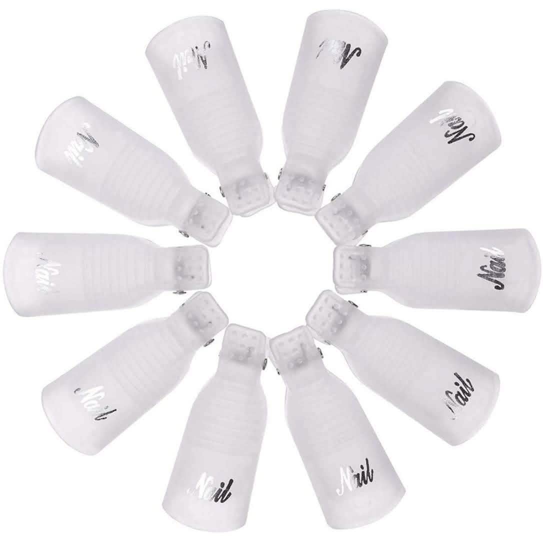 20-teiliges Set: Kunststoff-Acryl-Nagelkunst-Soak-Off-Kappen-Clip UV-Gel-Nagellackentferner-Wickelwerkzeug