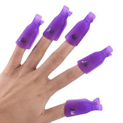 20-teiliges Set: Kunststoff-Acryl-Nagelkunst-Soak-Off-Kappen-Clip UV-Gel-Nagellackentferner-Wickelwerkzeug