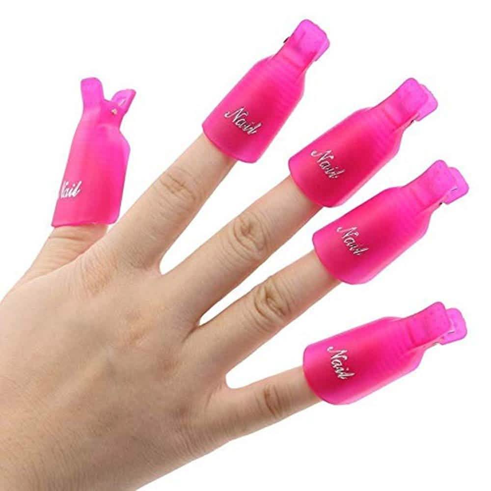 20-teiliges Set: Kunststoff-Acryl-Nagelkunst-Soak-Off-Kappen-Clip UV-Gel-Nagellackentferner-Wickelwerkzeug