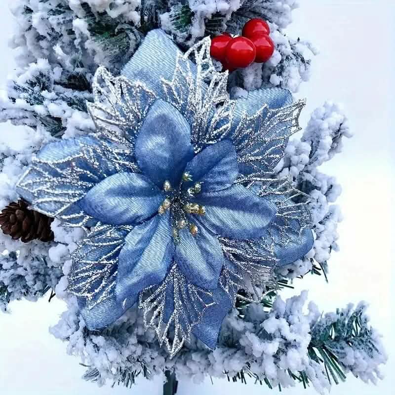 20 Stück: Künstliche Weihnachtssternblüten als Weihnachtsdekoration