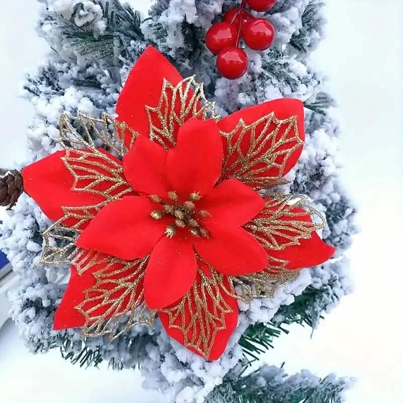 20 Stück: Künstliche Weihnachtssternblüten als Weihnachtsdekoration