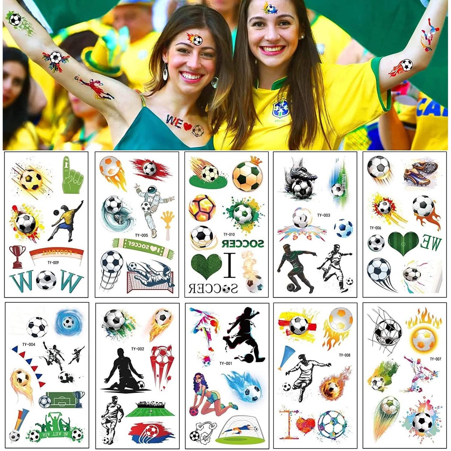 20 Blatt 2022 Fußball-Weltmeisterschaft Fußball Sport Gesichtsaufkleber