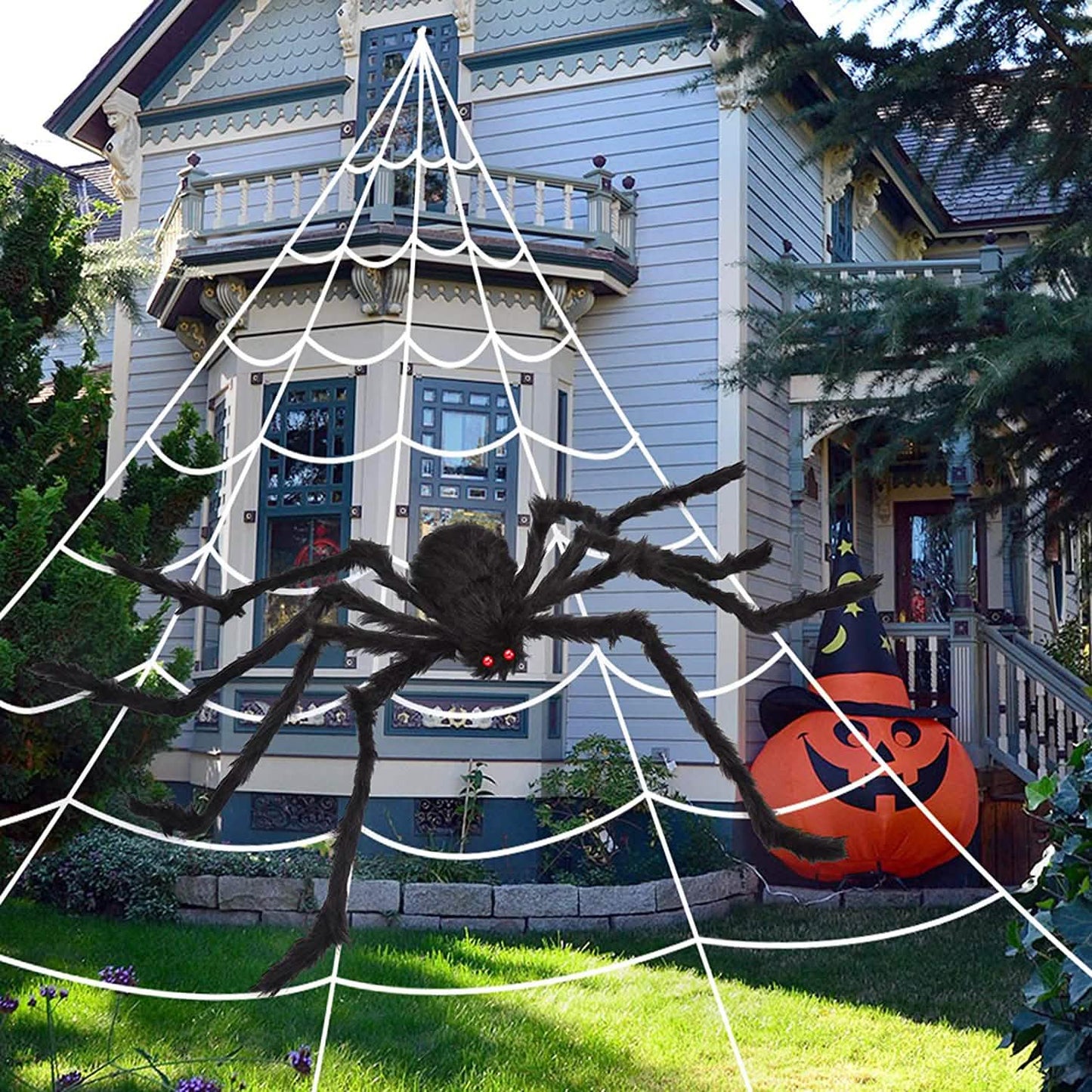508 cm Halloween Spinnennetz und 150 cm Riesen-Spinne Dekoration
