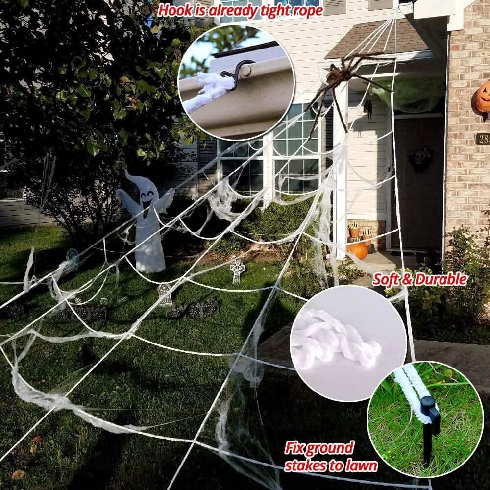 508 cm Halloween Spinnennetz und 150 cm Riesen-Spinne Dekoration
