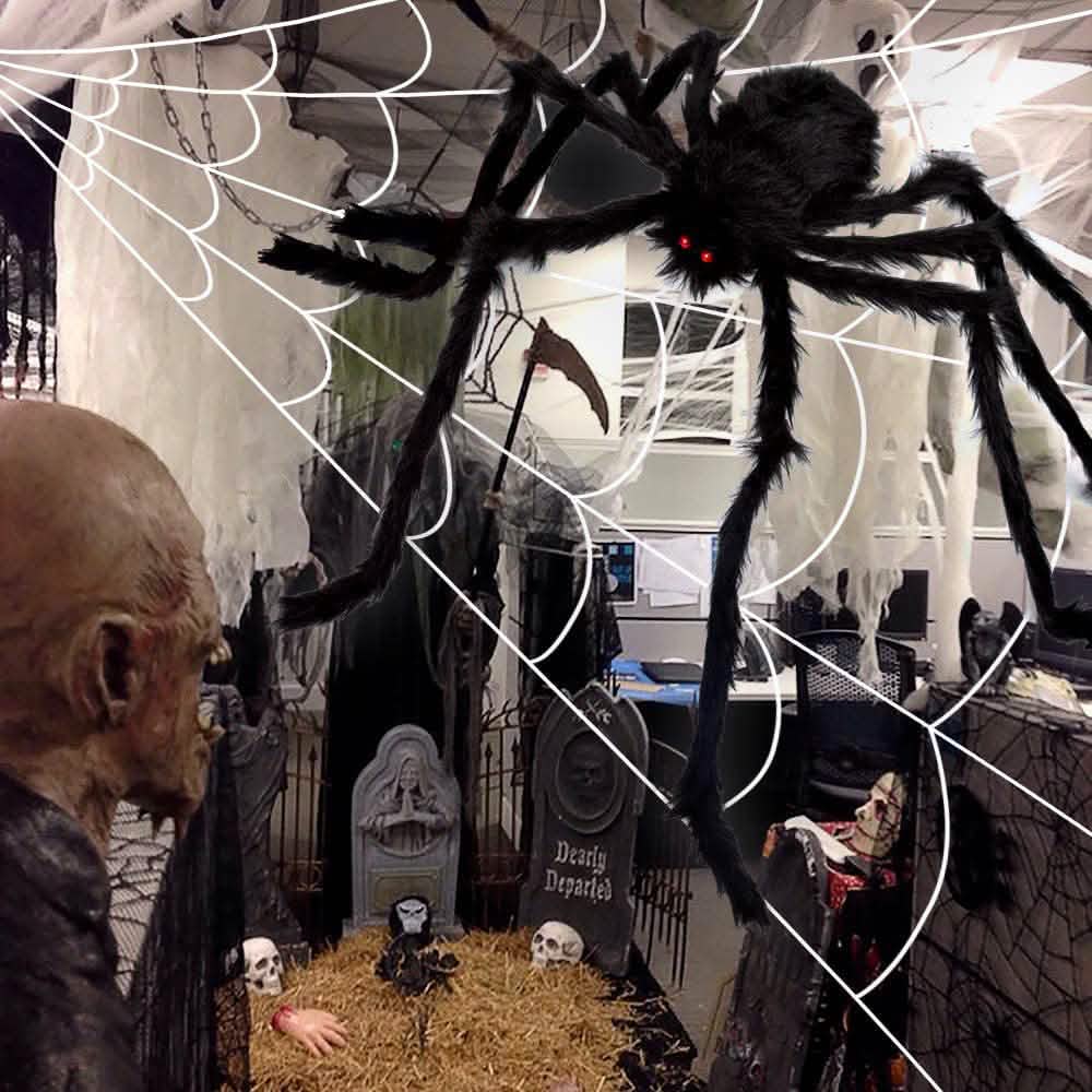 508 cm Halloween Spinnennetz und 150 cm Riesen-Spinne Dekoration