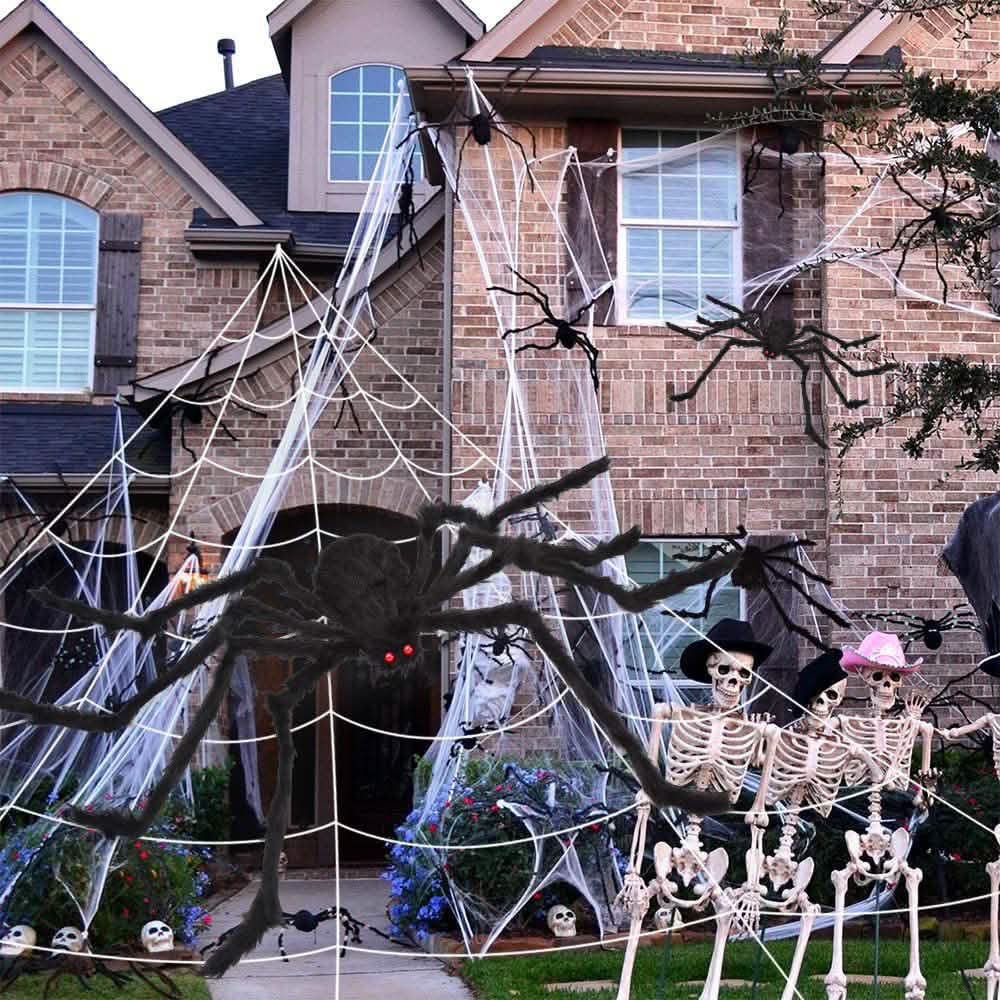 508 cm Halloween Spinnennetz und 150 cm Riesen-Spinne Dekoration