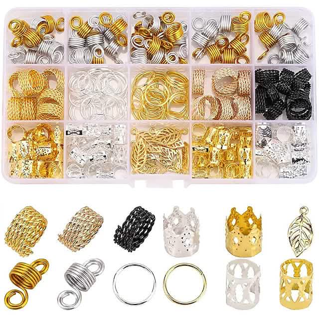200-teiliges Set: Loc-Haarschmuck für Frauen mit Zöpfen und Dreadlocks