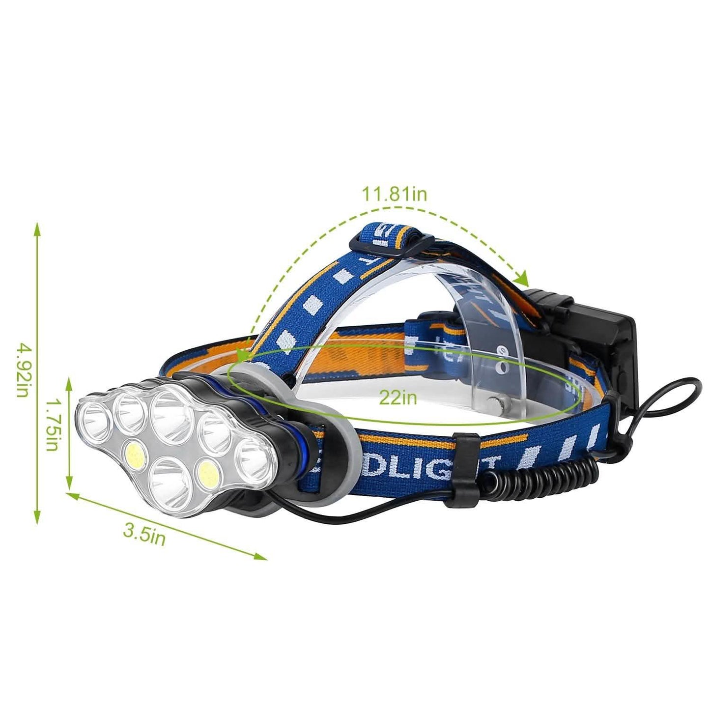 20000LM Wiederaufladbare LED-Stirnlampe mit 8 Leuchtmodi