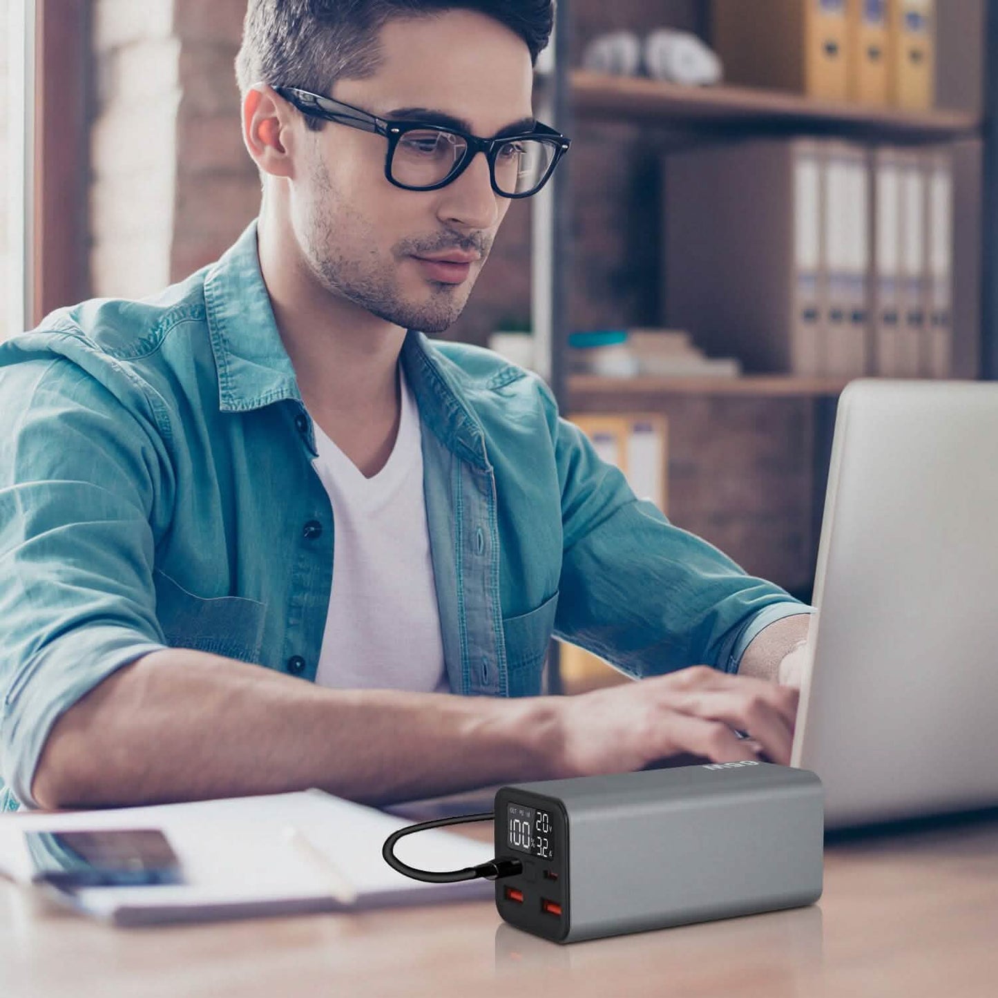 20000mAh 65W USB-C PD Laptop Powerbank Schnellladen