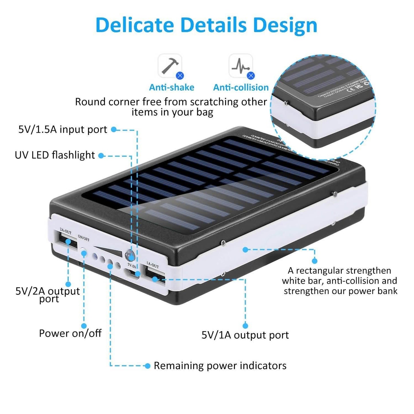 20.000 mAh Solar-Powerbank