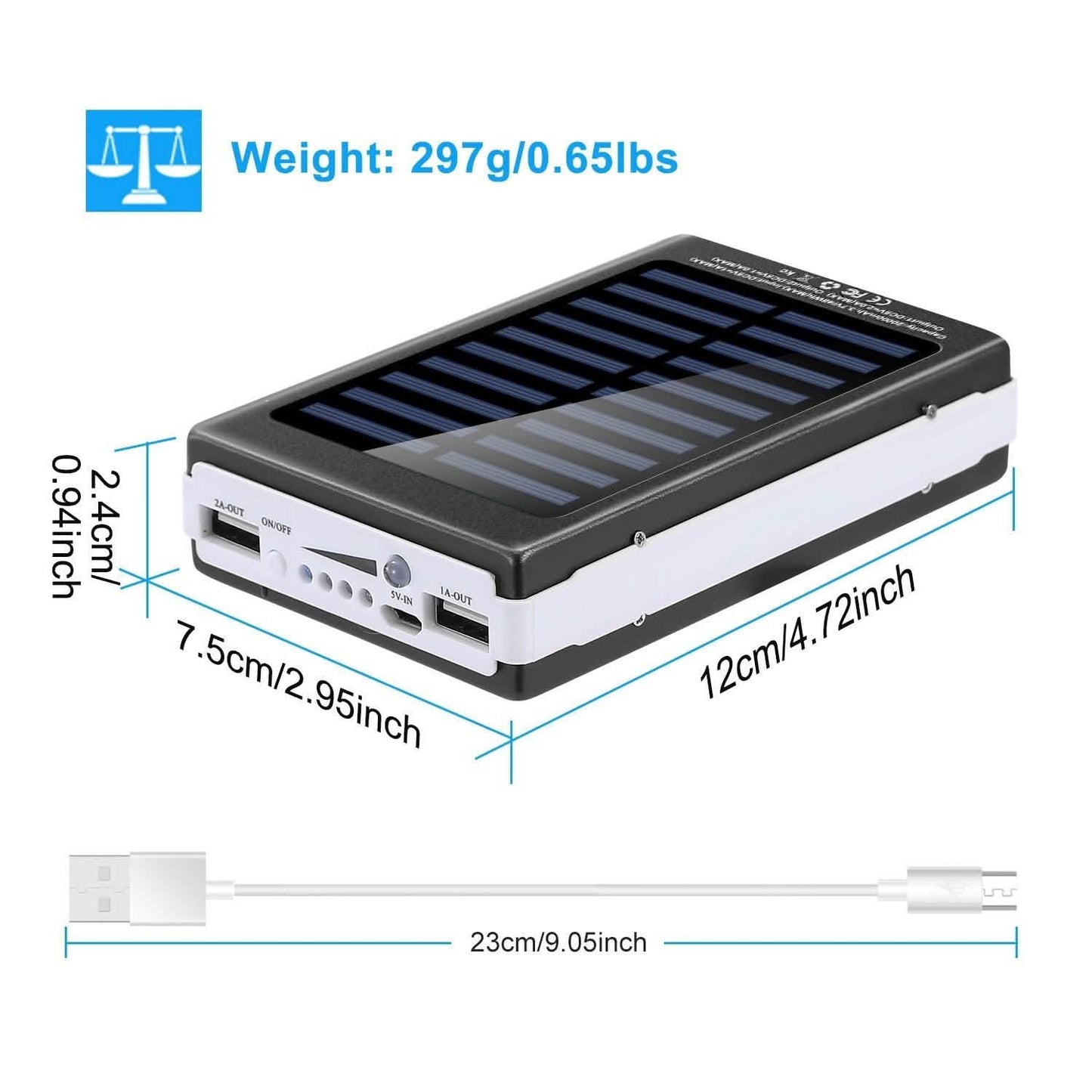 20.000 mAh Solar-Powerbank