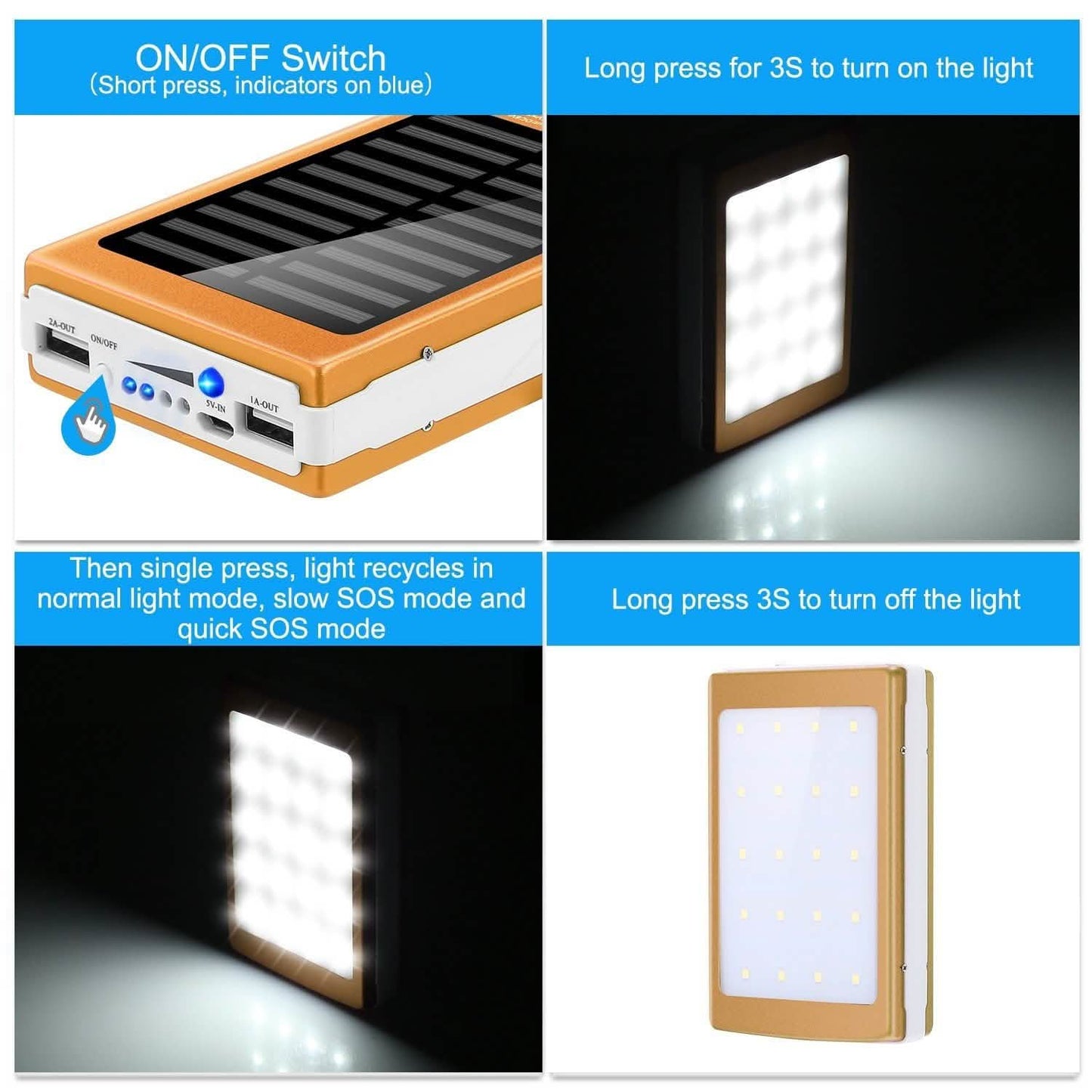20.000 mAh Solar-Powerbank