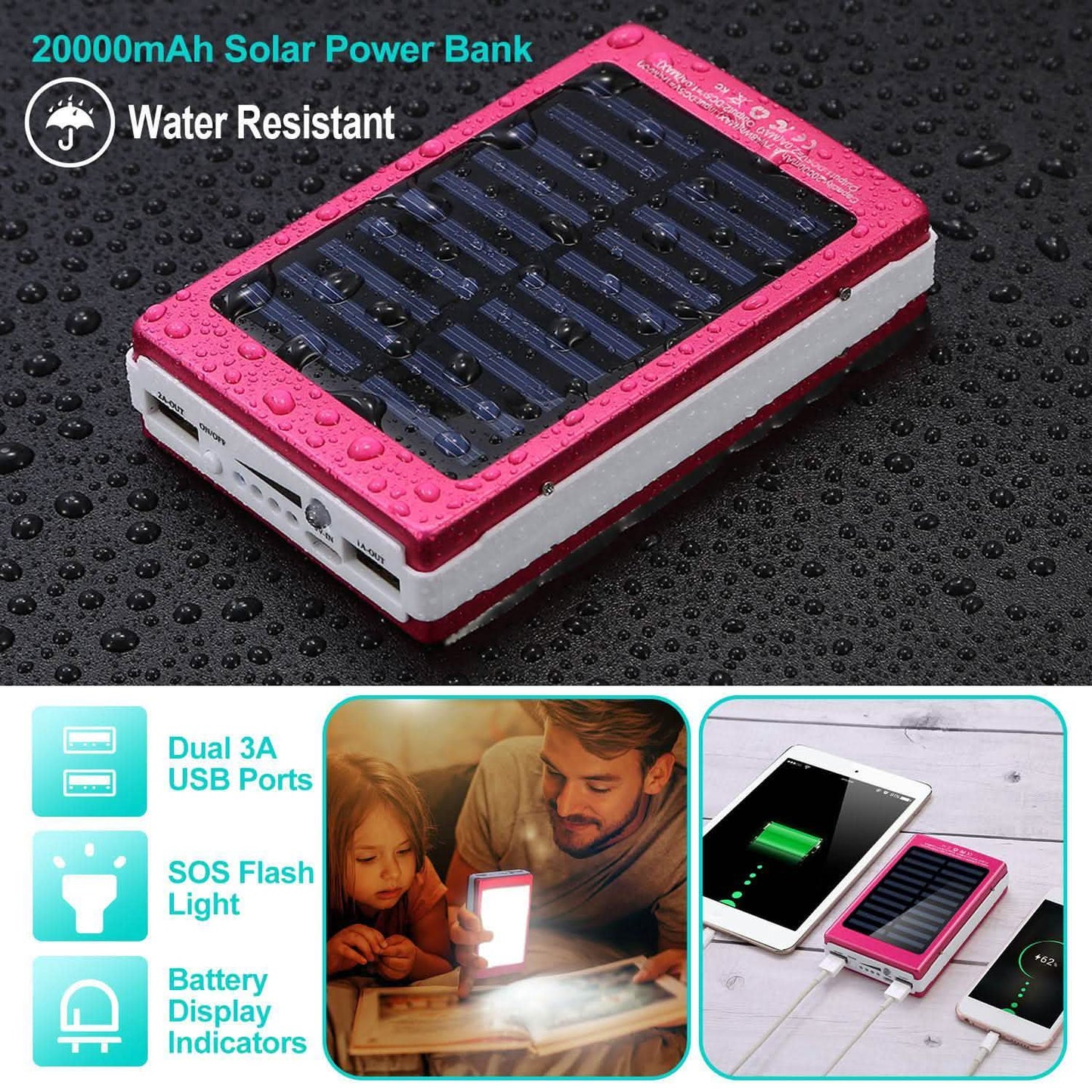 20.000 mAh Solar-Powerbank