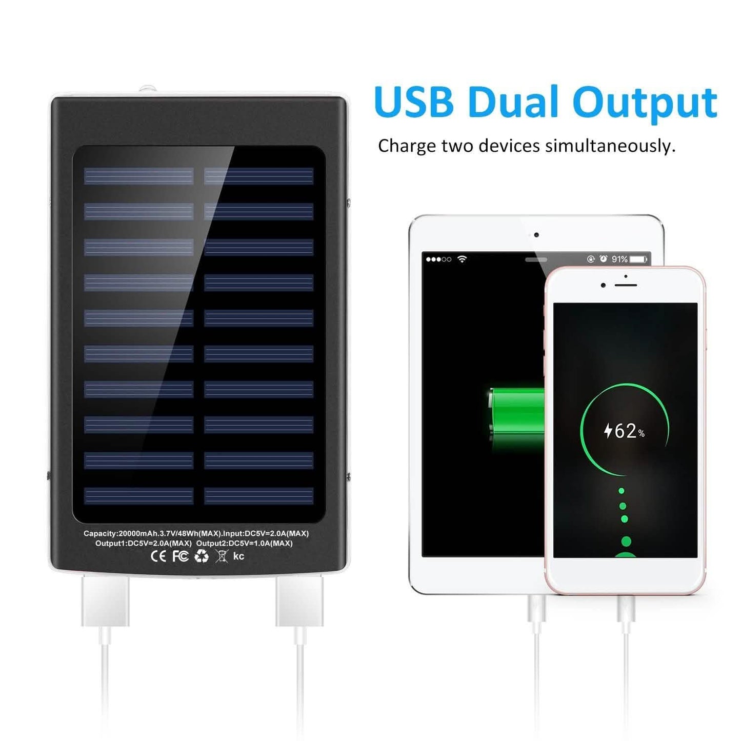 20.000 mAh Solar-Powerbank