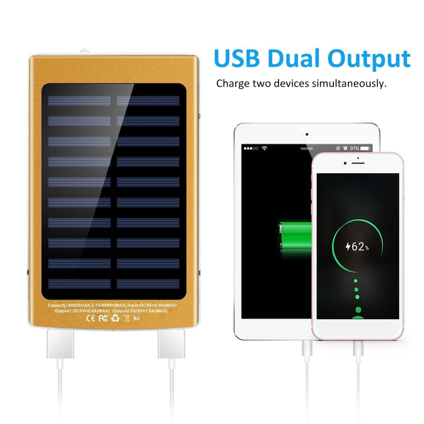 20.000 mAh Solar-Powerbank