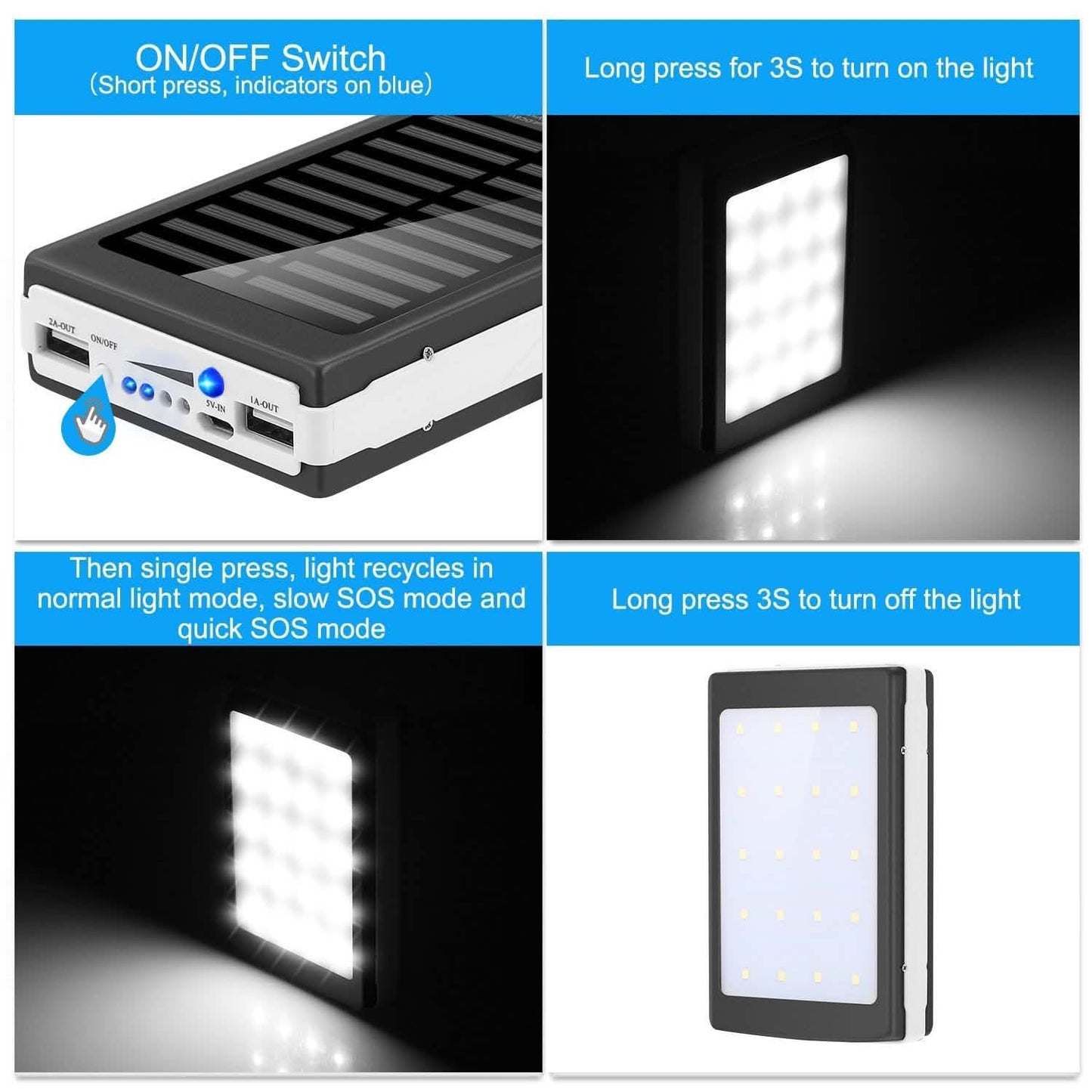 20.000 mAh Solar-Powerbank
