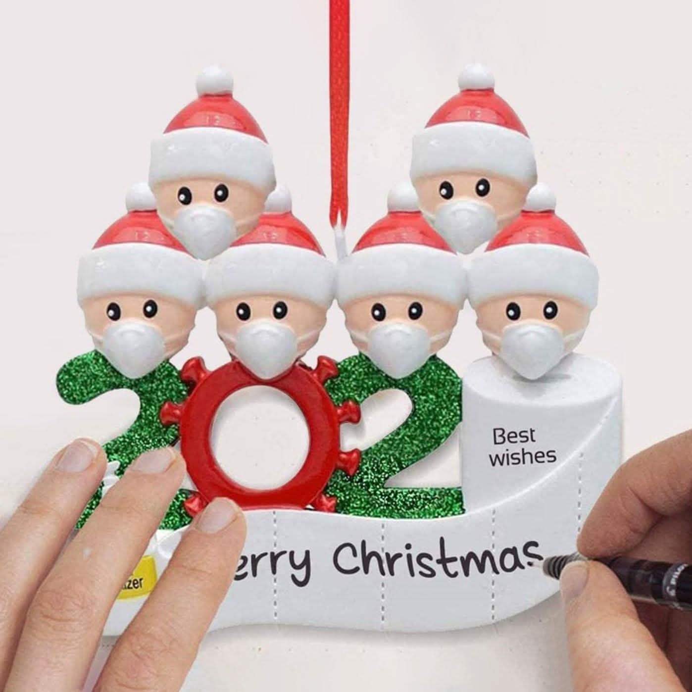 2020 Quarantäne Familie Personalisierte Weihnachtsornamente