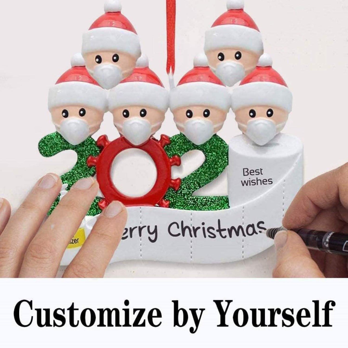 2020 Quarantäne Familie Personalisierte Weihnachtsornamente