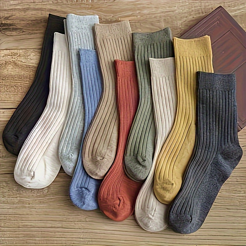 10er-Pack: Weiche bequeme Schlauchsocken – Unifarben, Ganzjährig