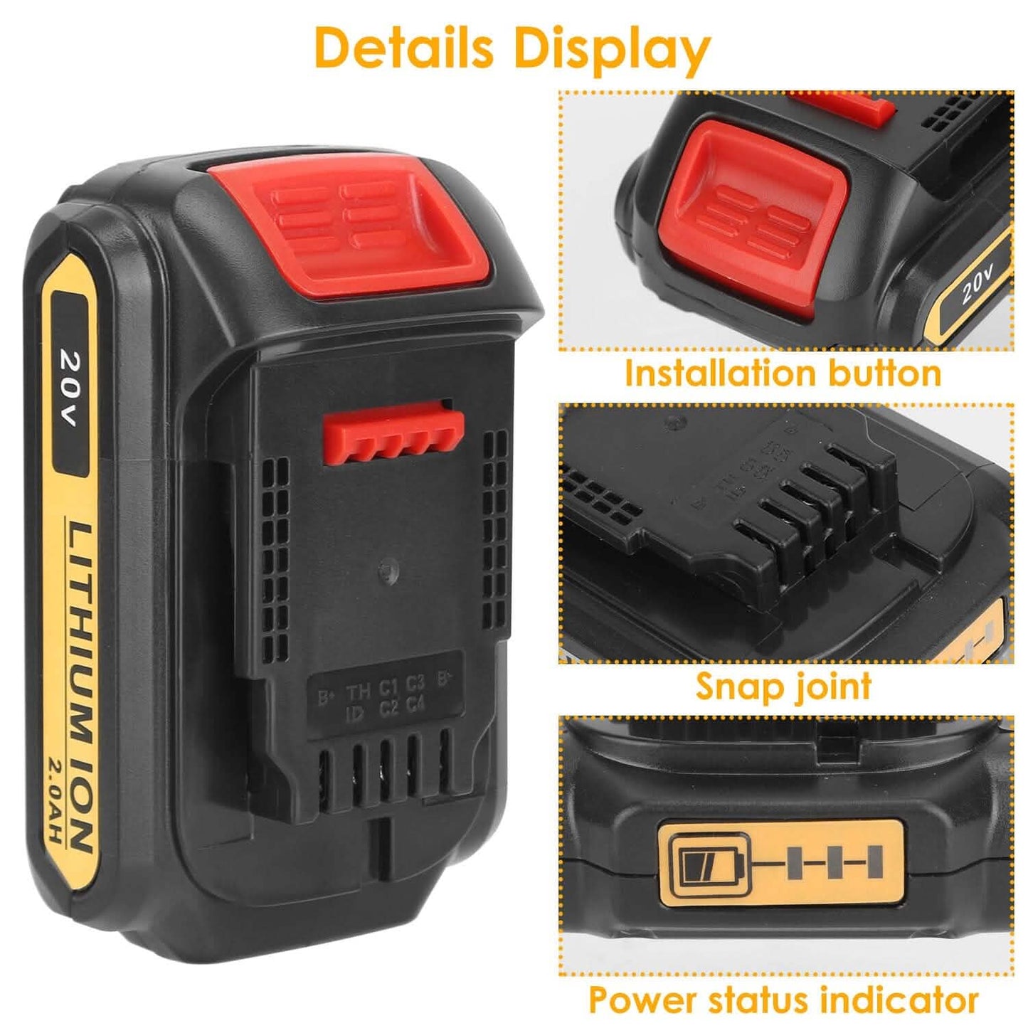 20V Ersatzakku passend für Dewalt DCB