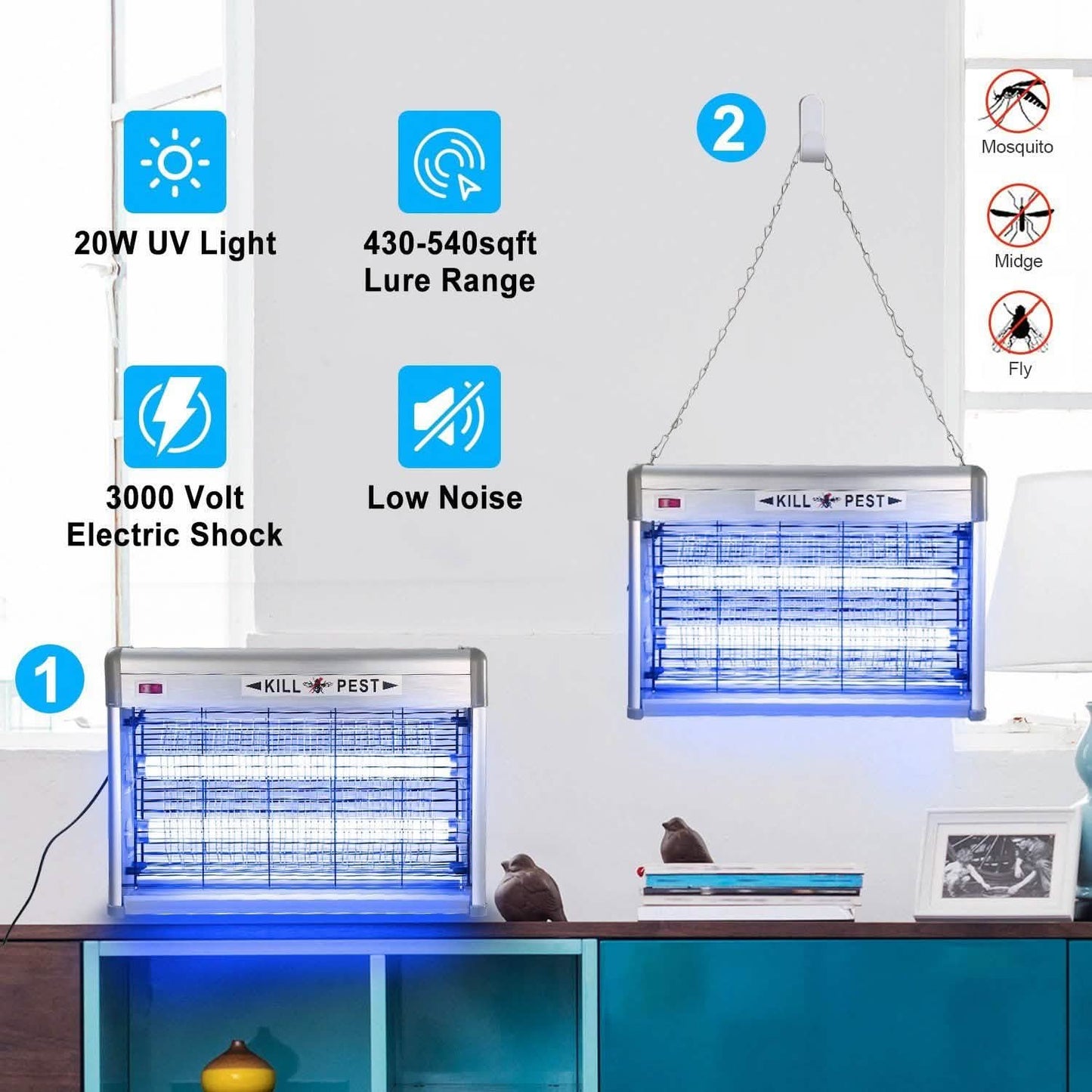 20W Elektrischer Fliegen- und Insektenvernichter Mückenstecker